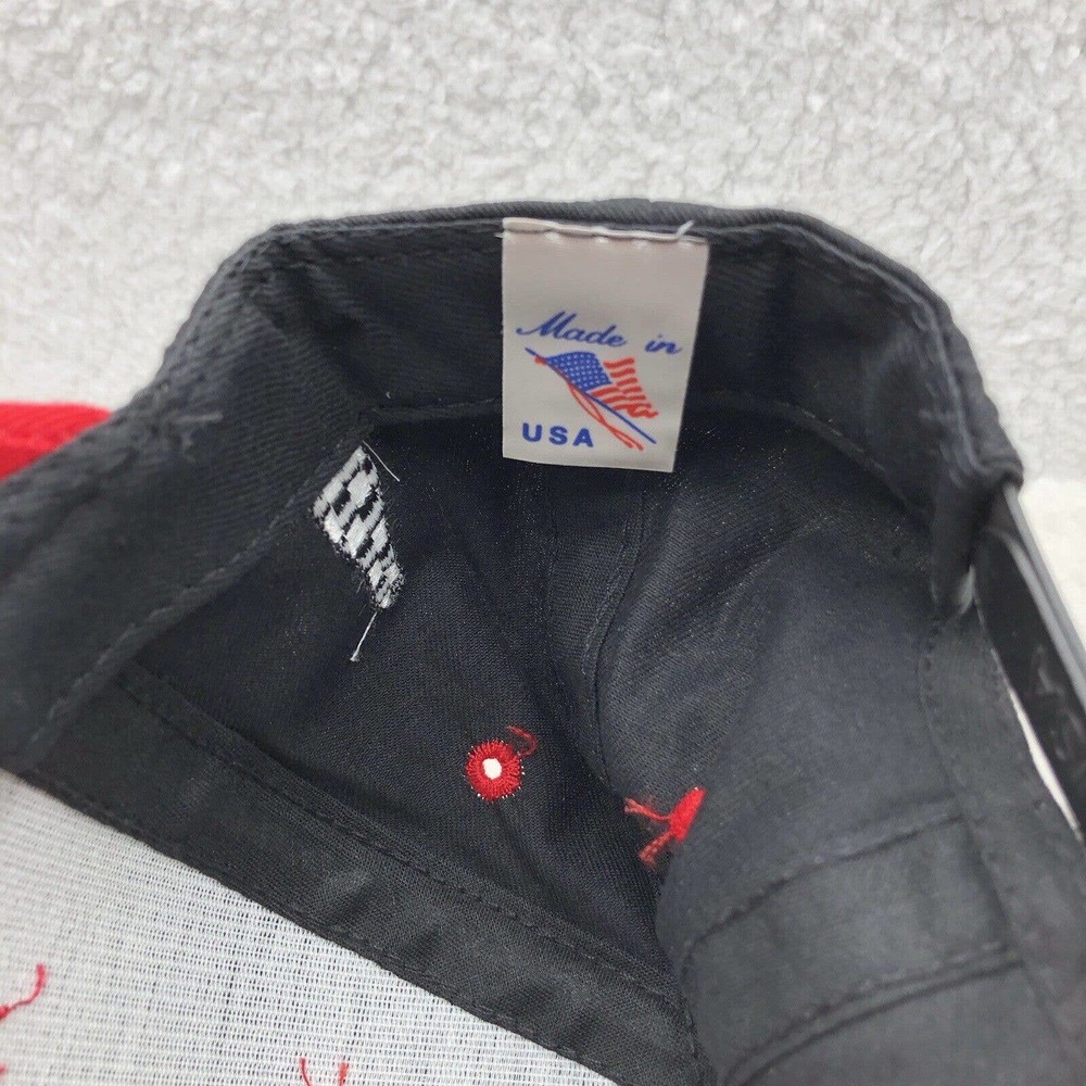 VTG Coca Cola Baseball Hat Dad Cap USA Made Black Red Soda Checkered Bottle - Picture 6 of 6